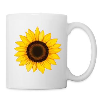 Tournesol illustration vectorielle fleur jaune - Mug blanc - blanc - Droite
