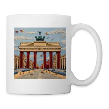 City Berlin Brandenburg Gate View Embroidery - Mug - white - Right