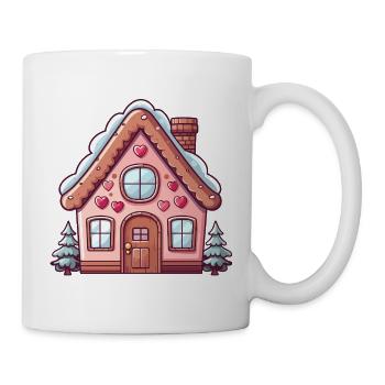 Charmante maison enneigée en pain d’épices - Mug blanc - blanc - Droite