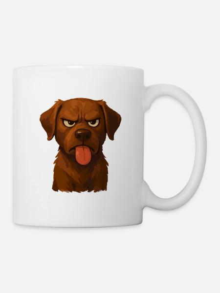 Frecher Labrador Cartoon – Lustiges Hundemotiv - Tasse - Weiß