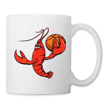 Süßer Hummer Schalentier Basketballspieler Cartoon - Tasse - Weiß - Rechts