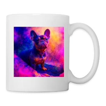 Colored French Bulldog Art Design - Mug - white - Right