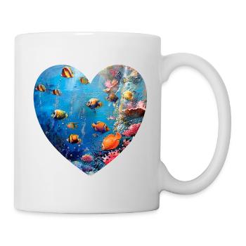 Intact Coral Reef Underwater World Heart Design - Mug - white - Right