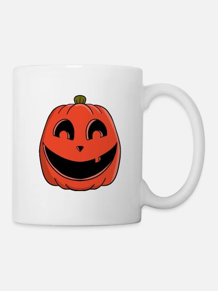 Verspieltes Kürbislächeln - Tasse - Weiß