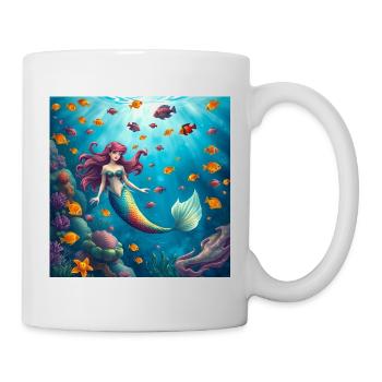 Unterwasser Mermaid Farbenspiel - Tasse - Weiß - Rechts
