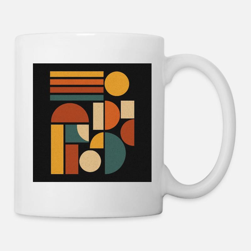 Formes de couleurs géométriques rétro - Mug blanc - blanc