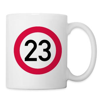 23. Geburtstag Achtung! Verkehrsschild 23 Km/h - Tasse - Weiß - Rechts