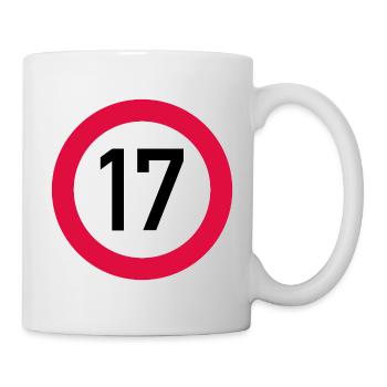 17. Geburtstag Achtung! Verkehrsschild 17 Km/h - Tasse - Weiß - Rechts