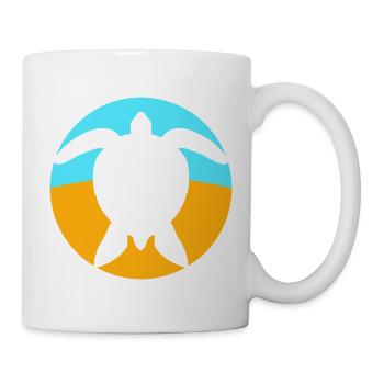 Turtle Logo Beach Water Sea Round Icon - Mug - white - Right