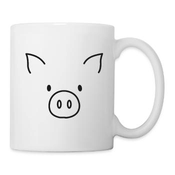 Cute Pig as a Sketch – Minimalist Motif - Mug - white - Right