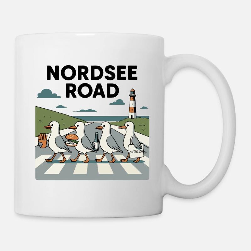 North Sea Road Seagulls - Mug - white