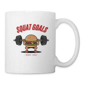 Burger squat – Objectifs de squat depuis 1994 - Mug blanc - blanc - Droite
