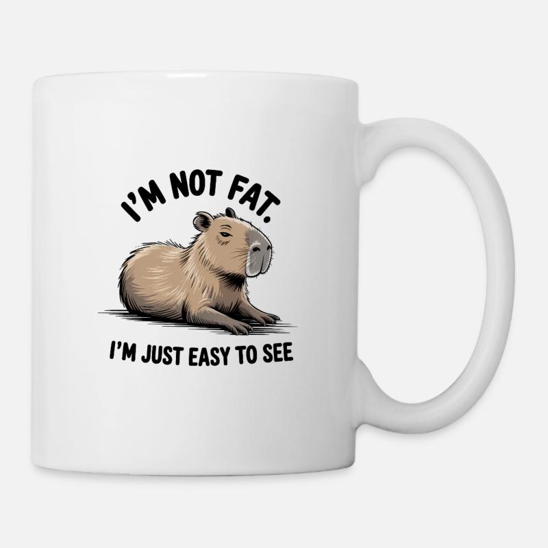 Ich bin nicht dick, ich bin nur leicht zu sehen - Lustiges Capybara - Tasse - Weiß