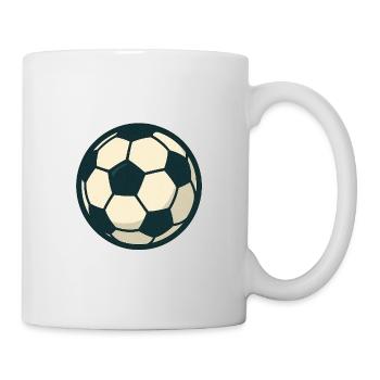 Illustration de ballon de football rétro - Mug blanc - blanc - Droite