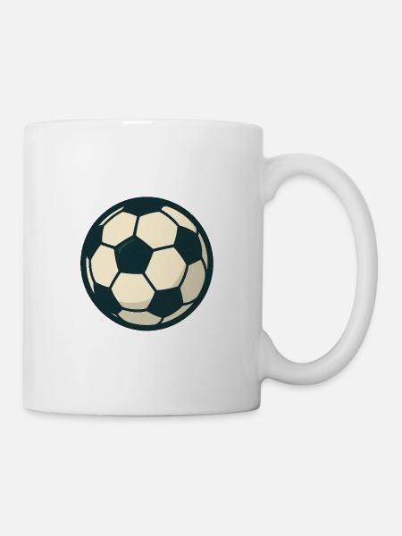 Retro Soccer Ball Illustration - Mug - white