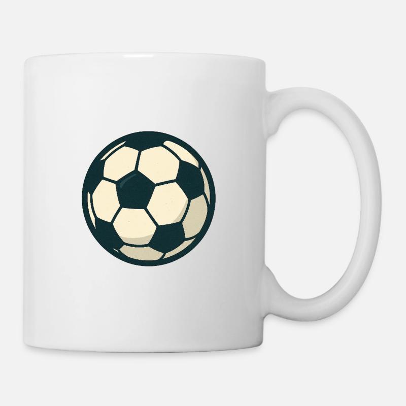 Retro Soccer Ball Illustration - Mug - white