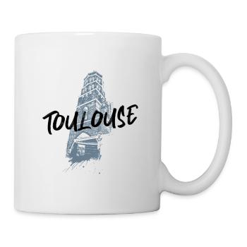 Illustration monochrome Toulouse Saint-Nicolas - Mug blanc - blanc - Droite