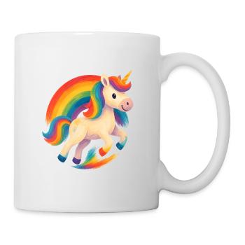 Regenbogen Unicorn Tanz - Tasse - Weiß - Rechts