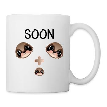 SOON BABY ANNOUNCEMENT SLOTH FAMILY BABY - Tasse - Weiß - Rechts