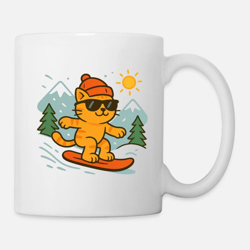 Surfer cat from the peaks in the sun - Mug - white