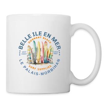 Surf Belle Ile en Mer Logo Circulaire - Mug blanc - blanc - Droite