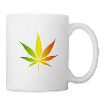 Feuille de cannabis dégradée rasta - Mug blanc - blanc - Droite