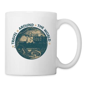 Voiture ancienne – Voyage autour du monde - Mug blanc - blanc - Droite