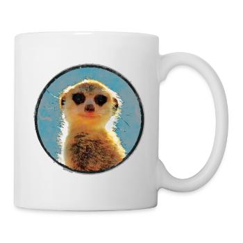 Petit suricate en cercle Aquarelles - Mug blanc - blanc - Droite