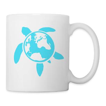 Schildkröte Erde Planet Welt Rücken Karte Globus - Tasse - Weiß - Rechts