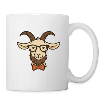 Goat with glasses and bow tie - Mug - white - Right