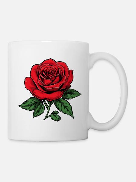Rose - Tasse - Weiß