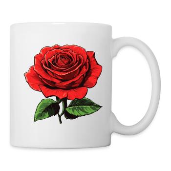 Red Flower - Rose - Mug - white - Right