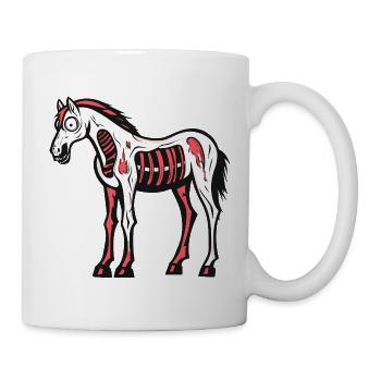 Pferd Halloween Comic Lustig - Tasse - Weiß - Rechts