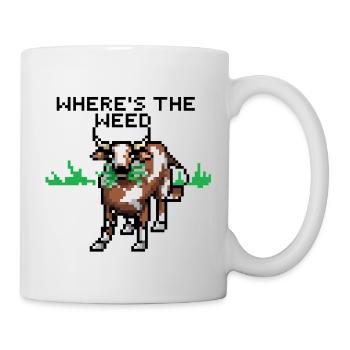 Pixelart Kuh - Tasse - Weiß - Rechts