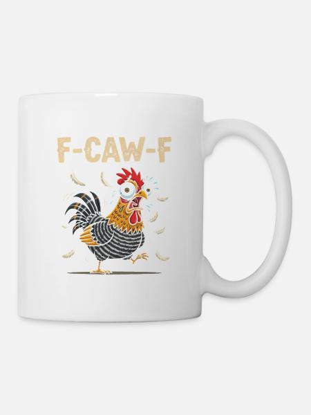 F-Caw-F Poulet Meme Funny Bielefeld Poulet - Mug blanc - blanc