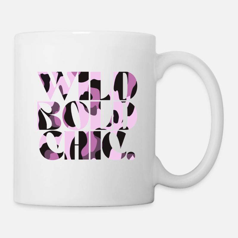Wild Bold Chic Camo Typography - Mug - white