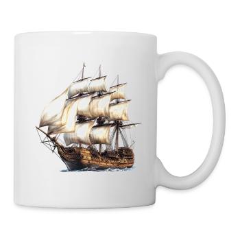 Historisches Segelschiff Segelkunst - Tasse - Weiß - Rechts