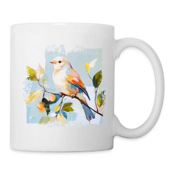 Bunter Vogel im Aquarellstil - Tasse - Weiß - Rechts