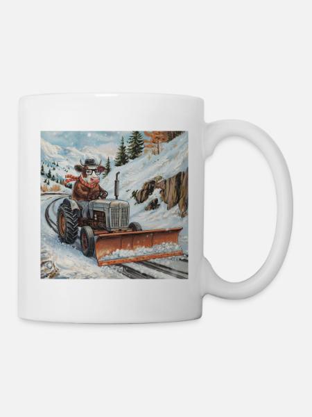 Schneepflug - Tasse - Weiß