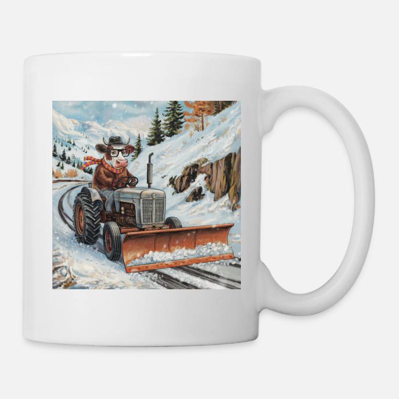 Schneepflug - Tasse - Weiß