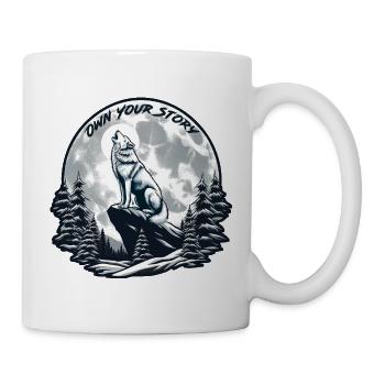 Own your story - Wolf der Motivation - Tasse - Weiß - Rechts