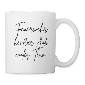 Fire brigade = hot job, cool team - Mug - white - Right