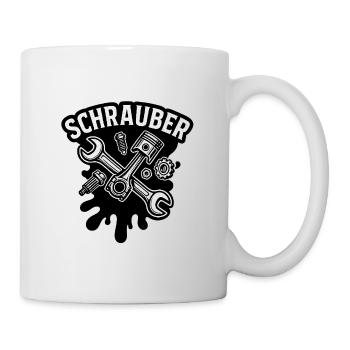 Schrauber Kraftwerk Logo - Tasse - Weiß - Rechts
