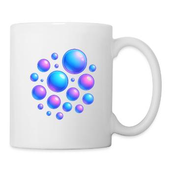 Irisierende Blasen Neonfarben - Tasse - Weiß - Rechts