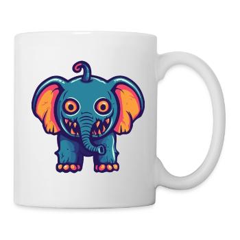 éléphant Halloween bande dessinée drôle - Mug blanc - blanc - Droite