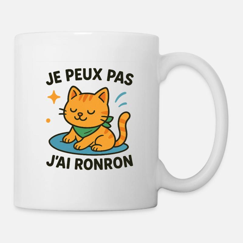 Chat zen en pause ronron - Mug blanc - blanc