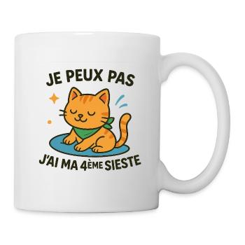 Zen-Katze im Nickerchen Ich kann nicht - Tasse - Weiß - Rechts