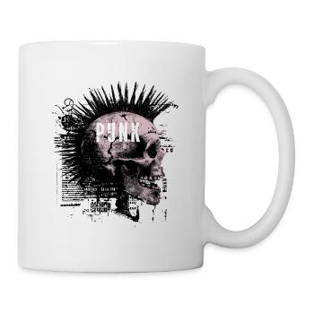 Punk Rock Mohawk Skull - Mug - white - Right
