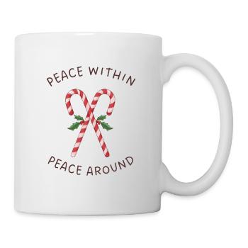 Cannes de bonbon gui – Paix intérieure autour - Mug blanc - blanc - Droite