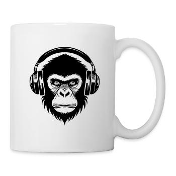 Urban Monkey Head DJ Grooves Streetwear Shirt - Mug - white - Right